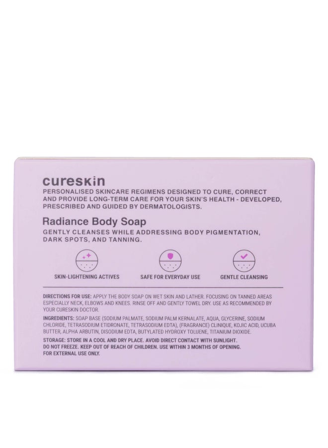 Cureskin صابون الجسم Radiance | لمكافحة التصبغ وأضرار الشمس | صابون كوجيك للرجال والنساء | صابون حمض كوجيك لتفتيح البشرة | صابون إزالة تان، 75 جرام (عبوة من 2) - Image 2